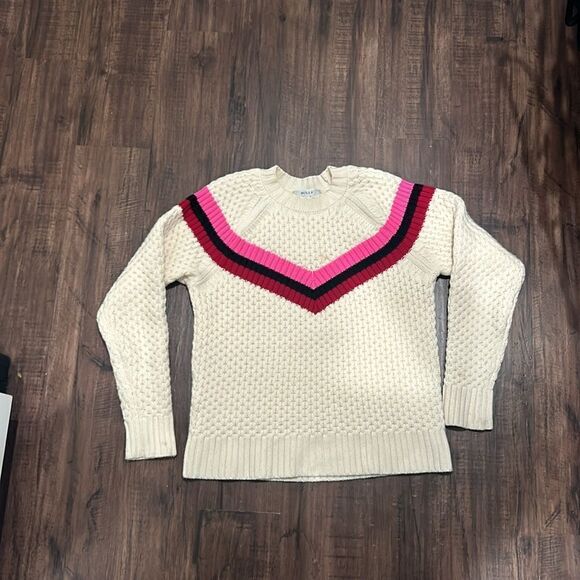 SALE! Milly Cream Wool Knit Sweater, Size Small - Picture 2 of 12